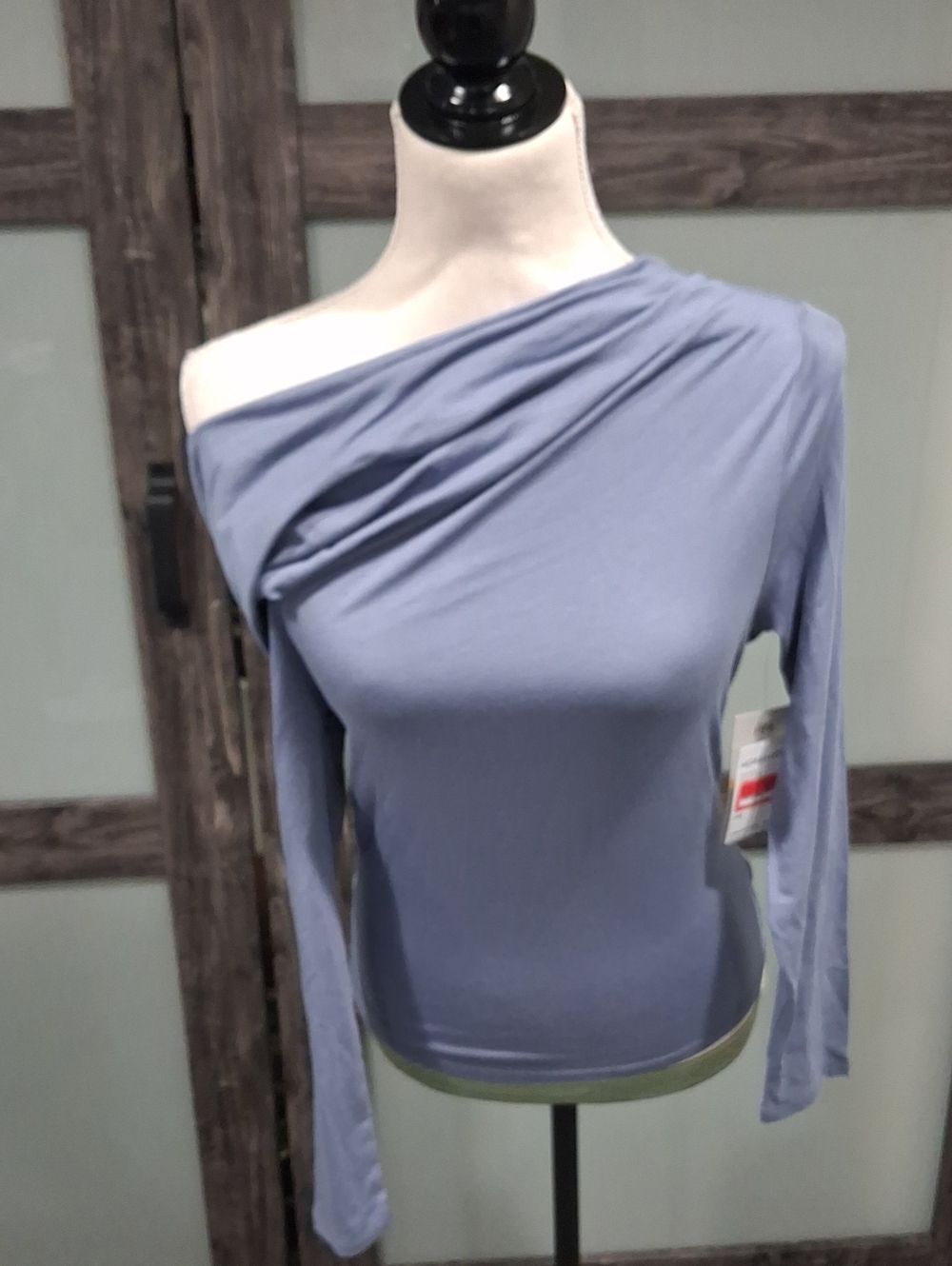Robert Rodriguez Simonette Twisted Shirt Color Wild Wind Blue Size Small NWT